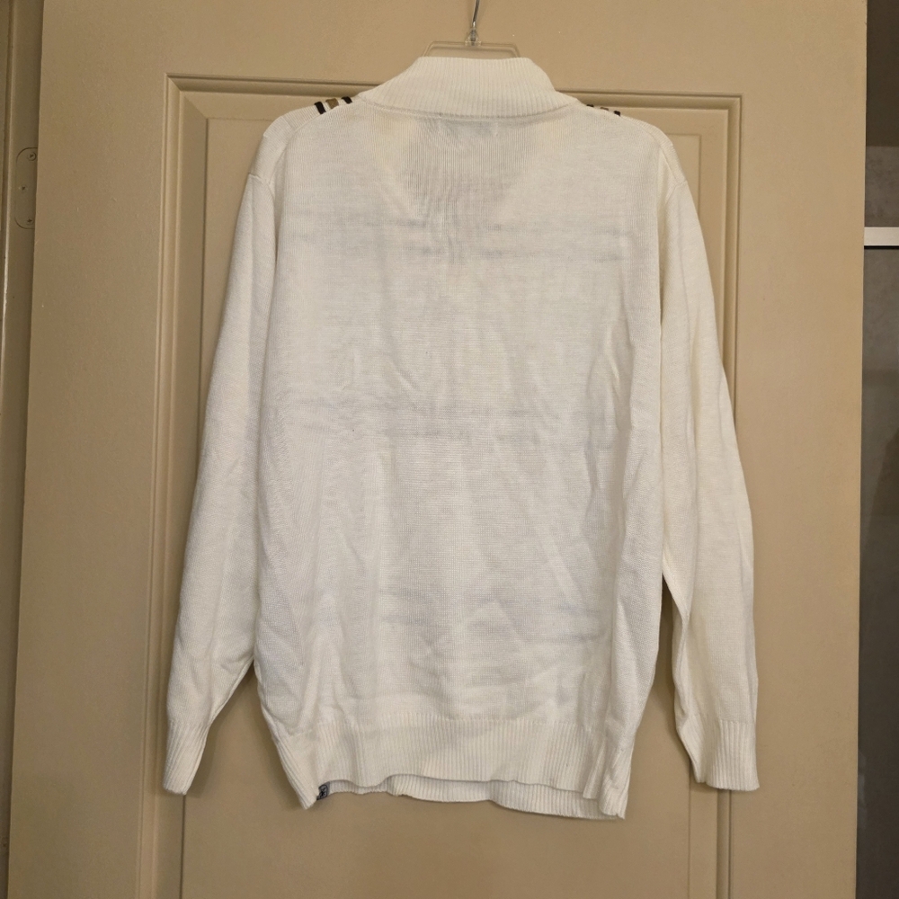 NWT Quarter Zip Mens Size M Stacy Adams knit mock neck sweater geometric plaid - Picture 6 of 7